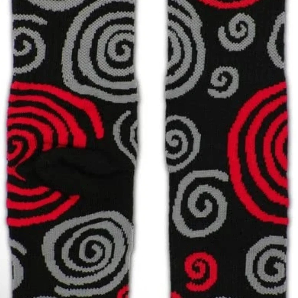 Black and Red Swirl Socks